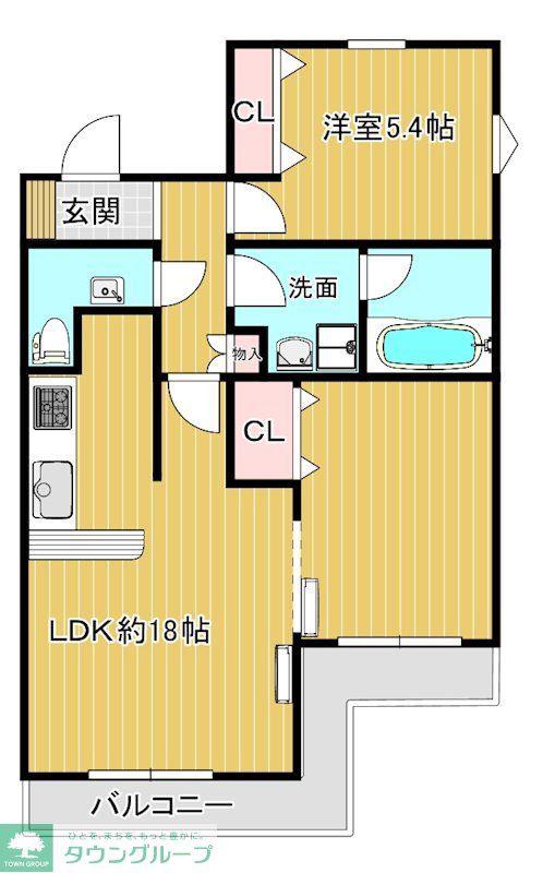ランビニオン(1LDK/2階)の間取り写真