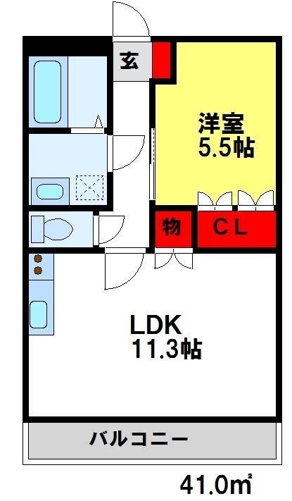 ピュアライズ(1LDK/1階)の間取り写真