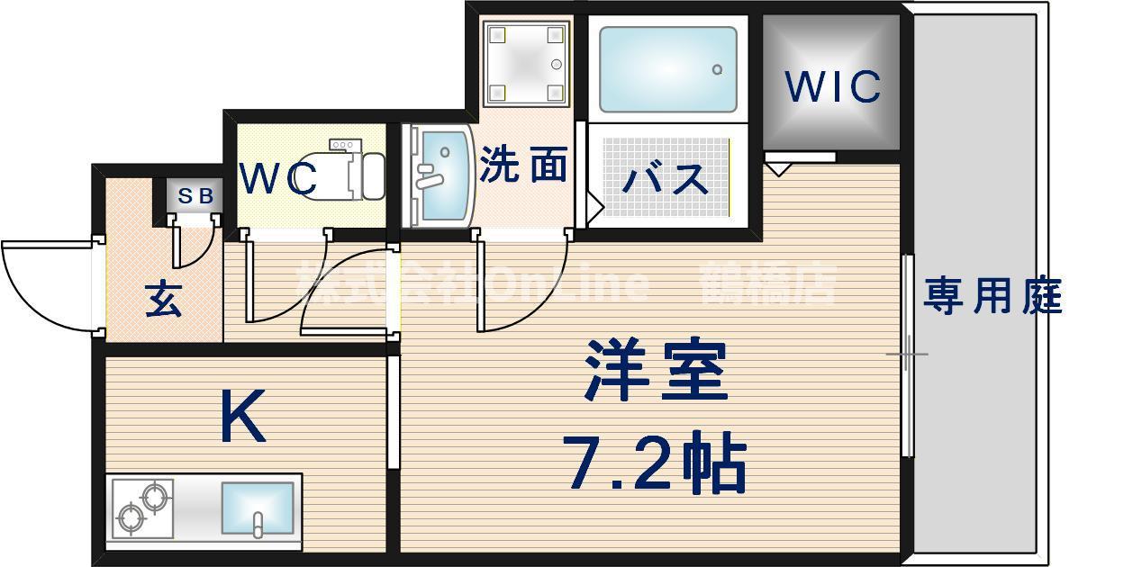 メゾンエーワン(1K/1階)の間取り写真
