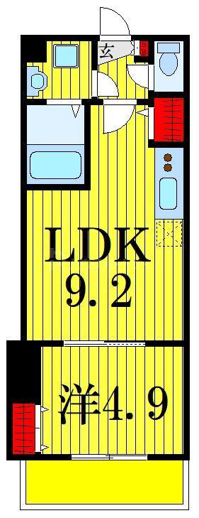 金太郎ヒルズ255(1LDK/6階)の間取り写真