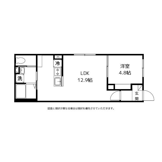 JEUNESSE(1LDK/1階)の間取り写真