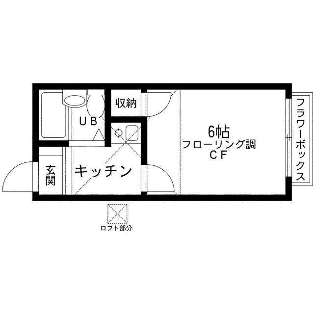 キャッスルつきみ野B(1K/1階)の間取り写真