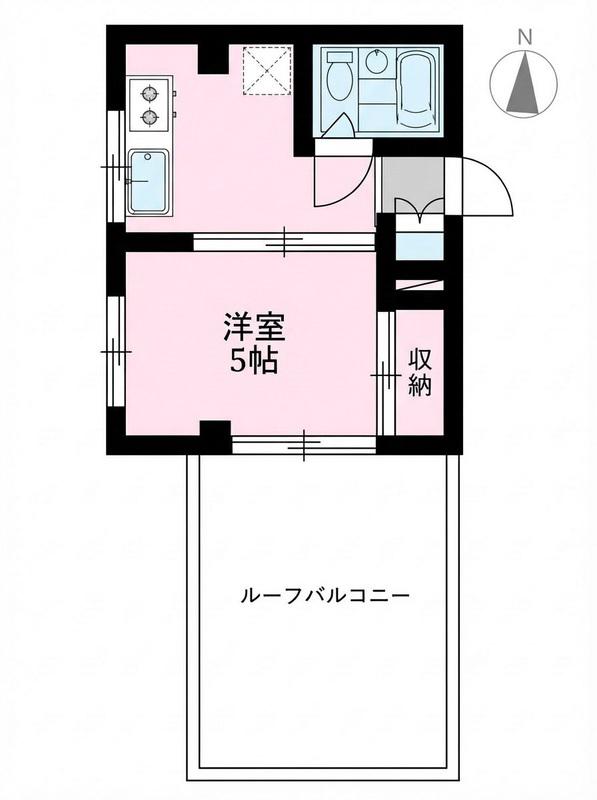 ヴィラ石神井(1K/3階)の間取り写真