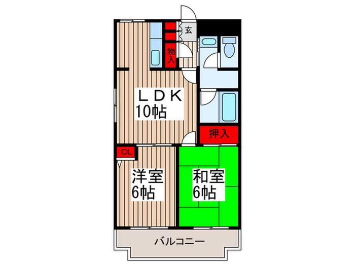 サンライト南浦和5番館(2LDK/1階)の間取り写真