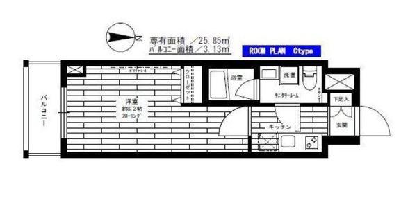 ステージグランデ菊川(1K/5階)の間取り写真