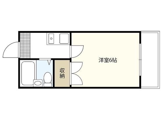 メゾン鹿籠(1K/3階)の間取り写真