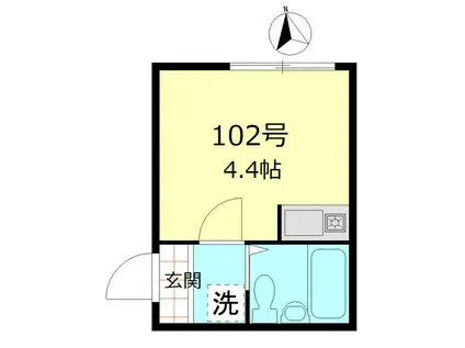 オリンピア亀戸(ワンルーム/1階)の間取り写真