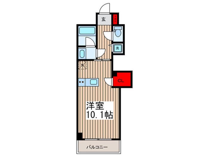 シエルブルー(ワンルーム/2階)の間取り写真