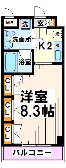 エルセレッソ(1K/5階)の間取り写真