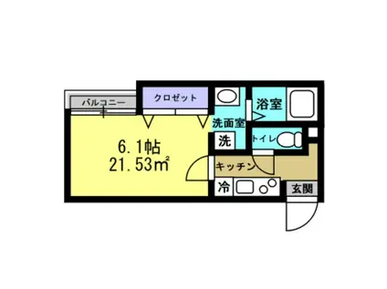 レガーロ大和田(1K/1階)の間取り写真