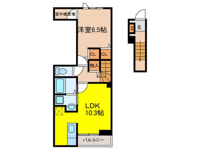 EXCEED宝塚(1LDK/2階)の間取り写真