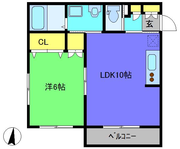 セイルオン多摩川(1LDK/1階)の間取り写真