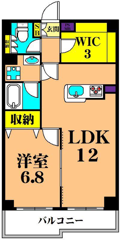 アミーゴ南馬込(1SLDK/1階)の間取り写真