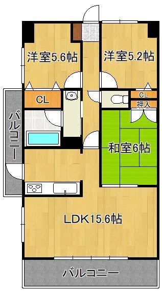 ルネックスII(3LDK/3階)の間取り写真