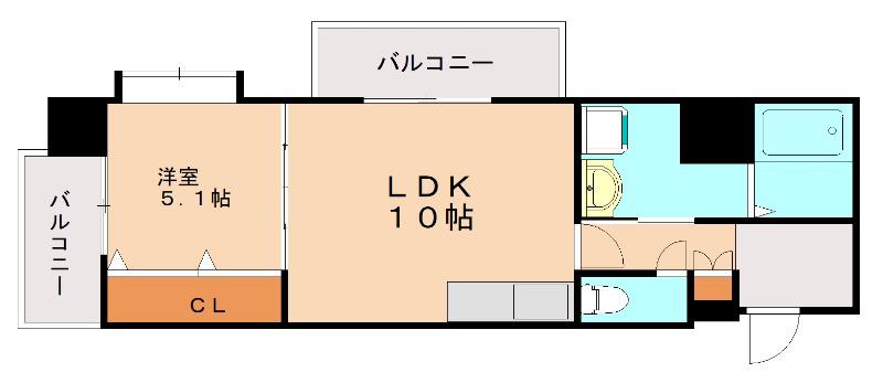 サンシャイン.プリンセス青山(1LDK/7階)の間取り写真
