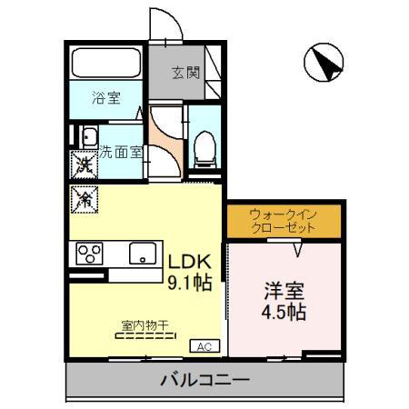 AOYAMA NEW PALACE(1LDK/3階)の間取り写真