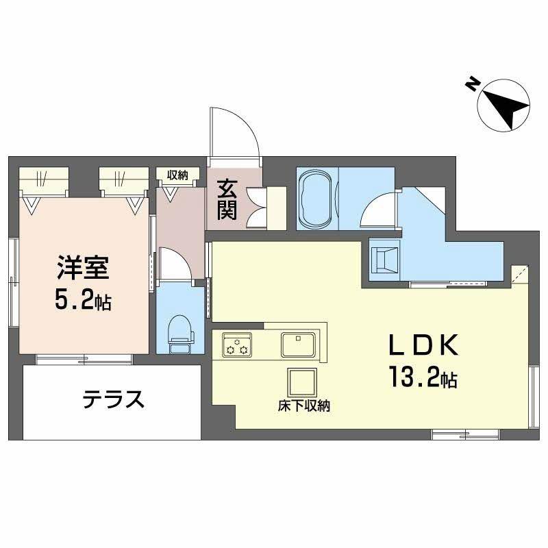 シャーメゾン ノワリー(1LDK/1階)の間取り写真