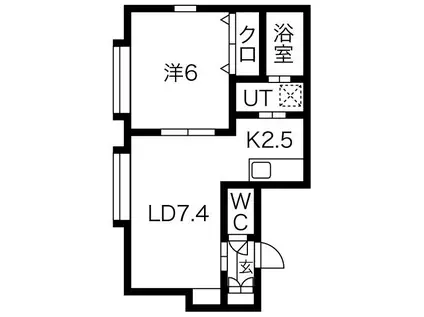 エクシード幌平橋(1LDK/3階)の間取り写真