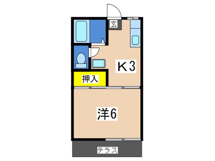 司ハイツ(1K/1階)の間取り写真