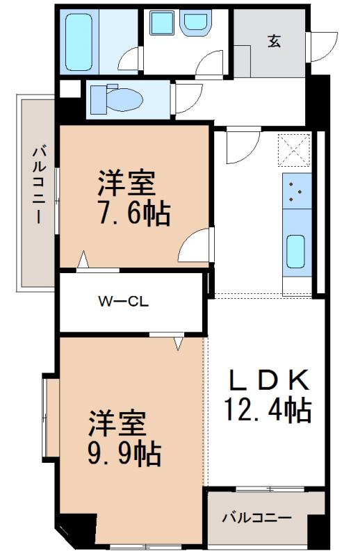 サンコートHANNOKI(2LDK/1階)の間取り写真