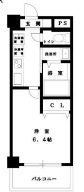アザリー武蔵小杉(1K/7階)の間取り写真