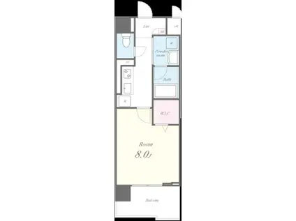 イーストERN WELLS(1K/4階)の間取り写真