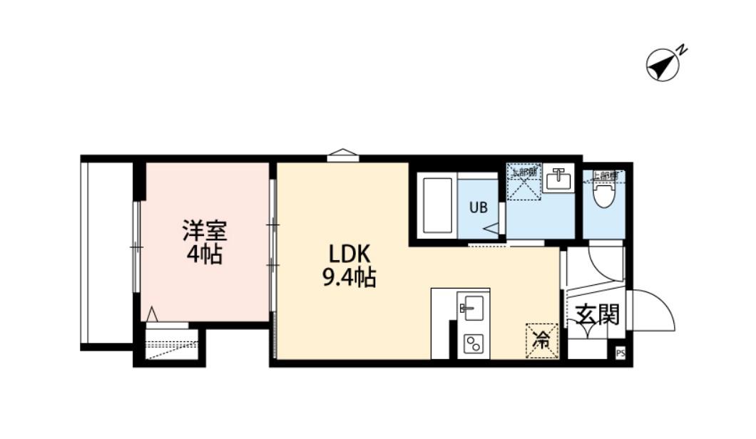 セレニテ ヴェール(1LDK/1階)の間取り写真