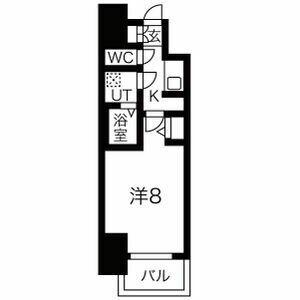 メイクス名駅太閤(1K/8階)の間取り写真