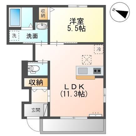 マルベリーガーデン(1LDK/1階)の間取り写真