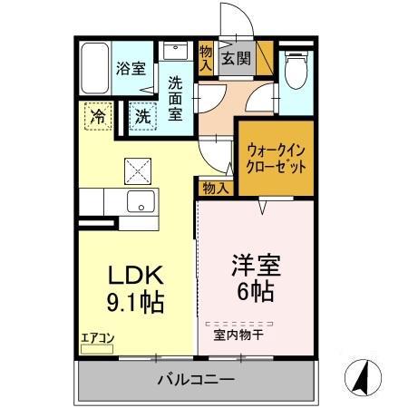 D-ROOM住吉(1LDK/1階)の間取り写真