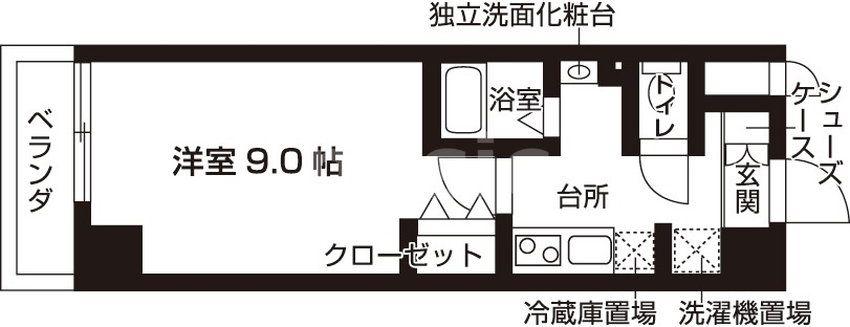 パレステイ別院(1K/7階)の間取り写真