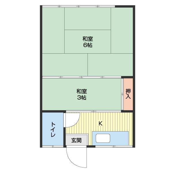 千秋荘(2K/2階)の間取り写真