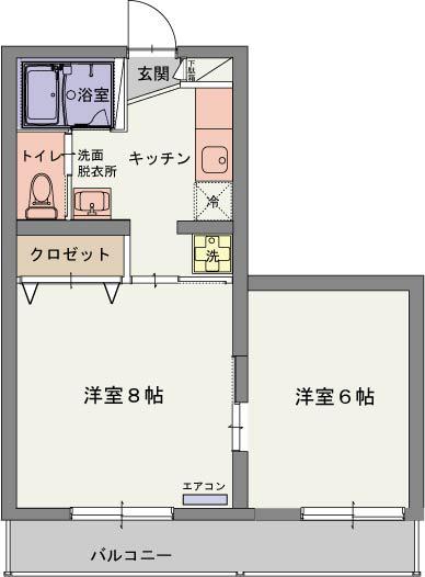 リヴィエール(2K/2階)の間取り写真