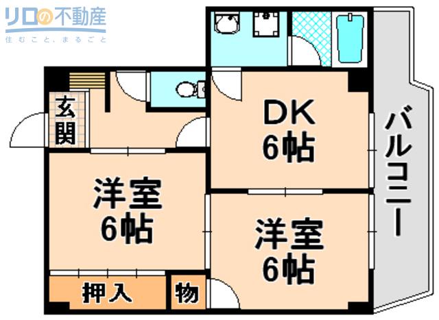 昆陽の里コーポラス(2DK/3階)の間取り写真