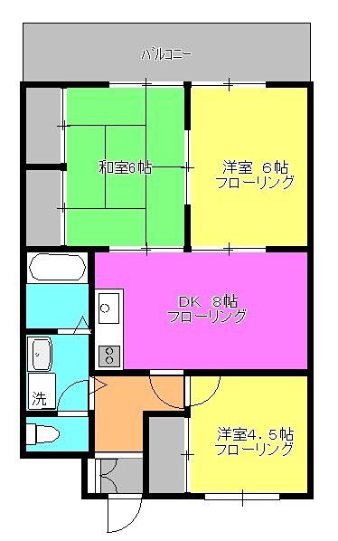 ワークスビル(3DK/3階)の間取り写真