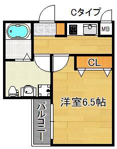 WING住之江(1K/1階)の間取り写真