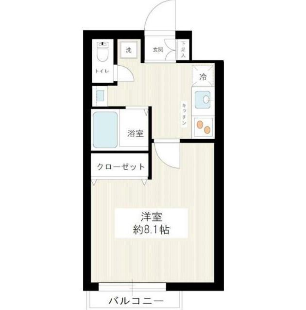 ヴェルト武蔵小杉ウエスト(1K/4階)の間取り写真