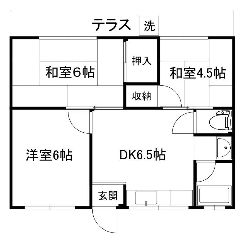 橋本ハイツ(3DK/1階)の間取り写真