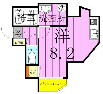 TRUTH CHARME(ワンルーム/2階)の間取り写真