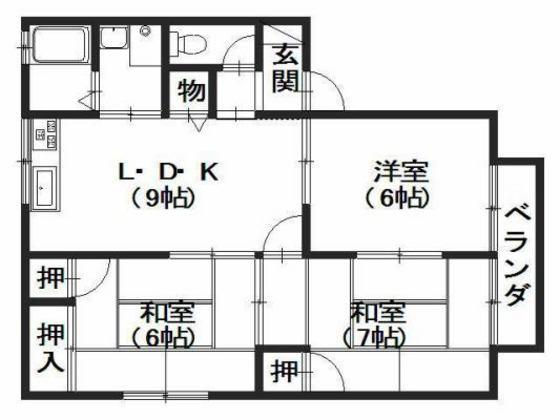 ファミールNISHIKAWA(3LDK/2階)の間取り写真
