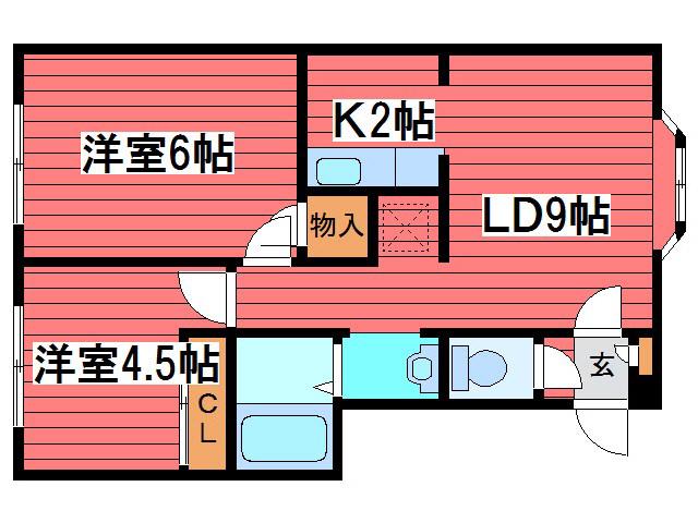 セトル西岡(2LDK/2階)の間取り写真