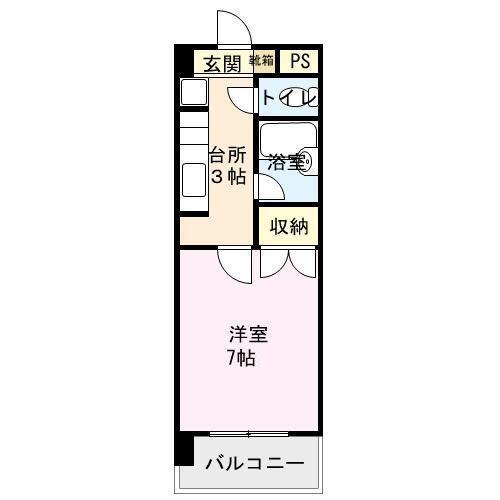 アンジェリカ(1K/6階)の間取り写真