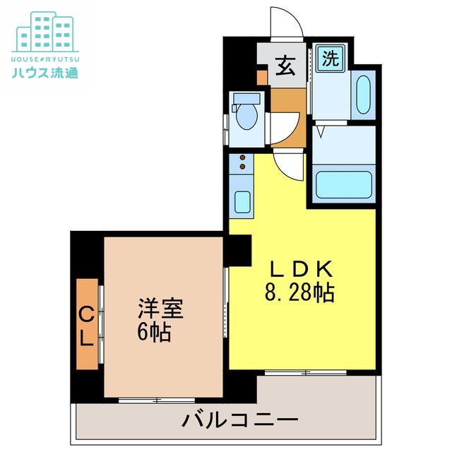 RESIDENCE中川(1LDK/8階)の間取り写真