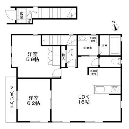 フォレストメゾンM(2LDK/2階)の間取り写真