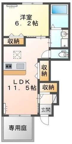 ヴィクトワール(1LDK/1階)の間取り写真