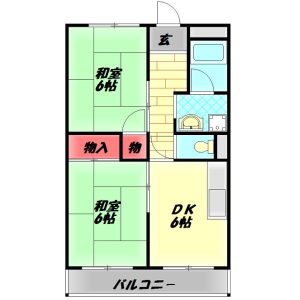 エクセル守口(2DK/4階)の間取り写真