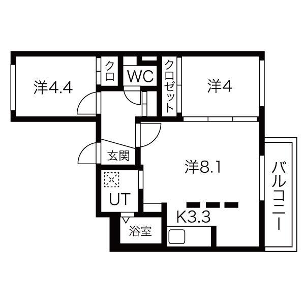 スプレンドールノルド20(2LDK/3階)の間取り写真