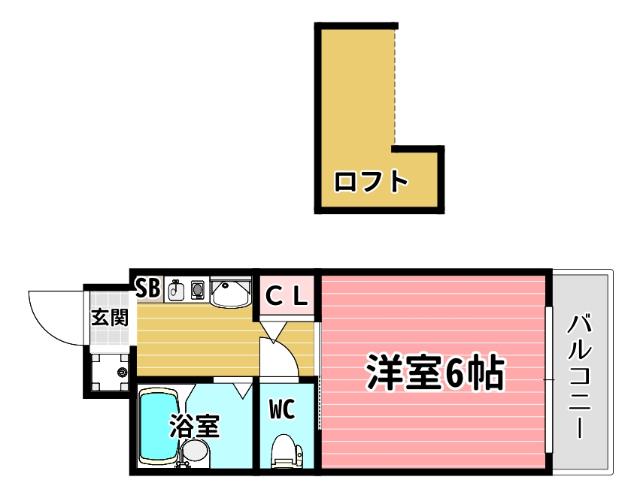 エステムコート大阪・中之島南(1K/6階)の間取り写真