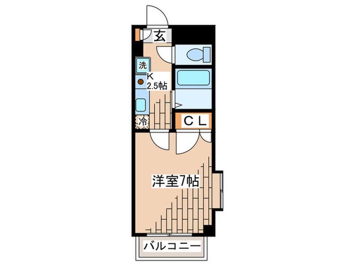 リエス台原(1K/5階)の間取り写真