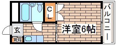 たかくらハウス(1K/1階)の間取り写真